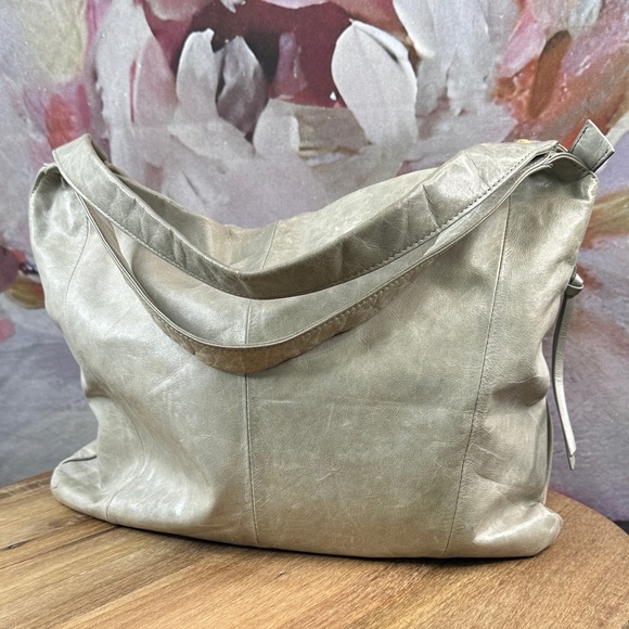HOBO Handbags - HOBO Metallic Pearl Leather Shoulder Bag in Champagne